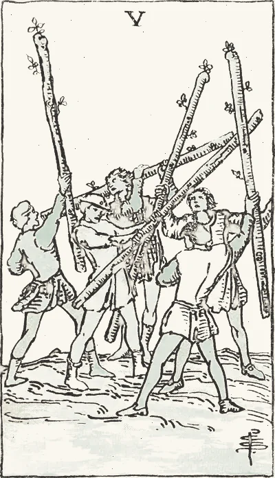 Five of Wands tarot card