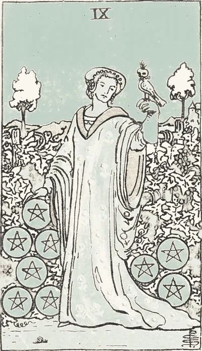 Nine of Pentacles tarot card