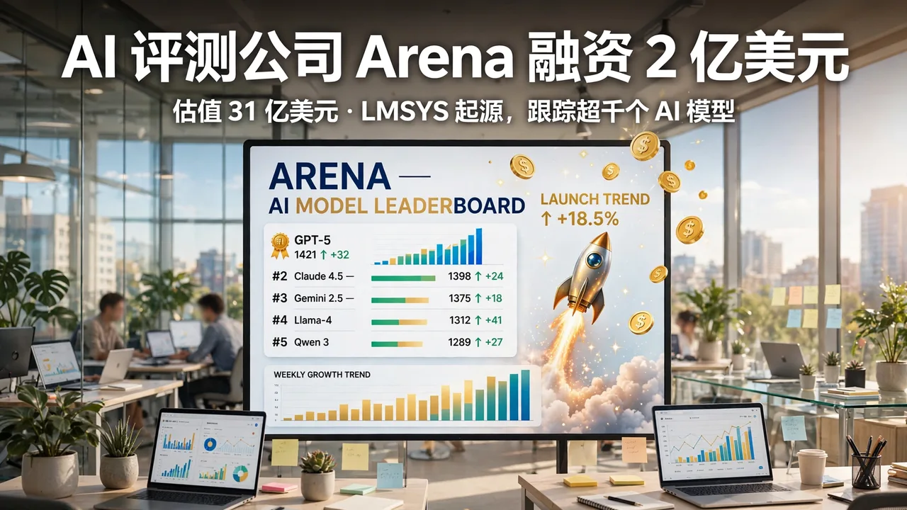 AI 评测公司 Arena 融资 2 亿美元，估值 31 亿美元