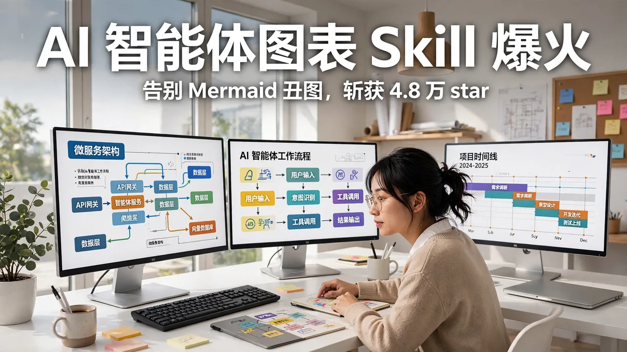 AI Agent 图表 skill diagram-design 再登 GitHub 日榜,star 达 4.8 万