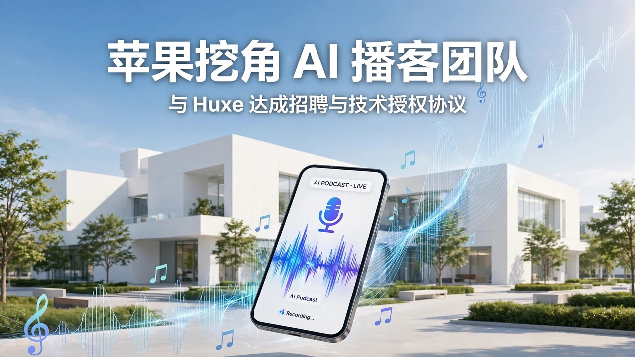 苹果签下 AI 播客初创 Huxe：获招聘权与技术授权，而非整体收购