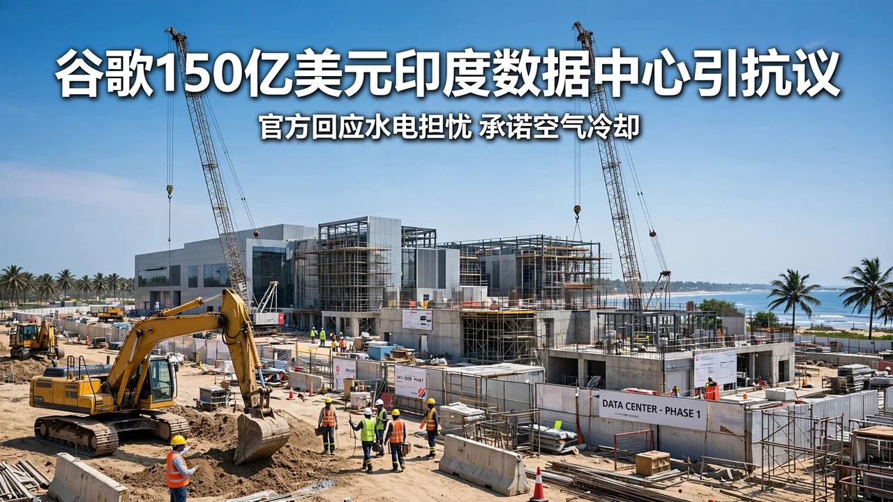 谷歌 150 亿美元印度 AI 数据中心引抗议,官方回应水电之忧