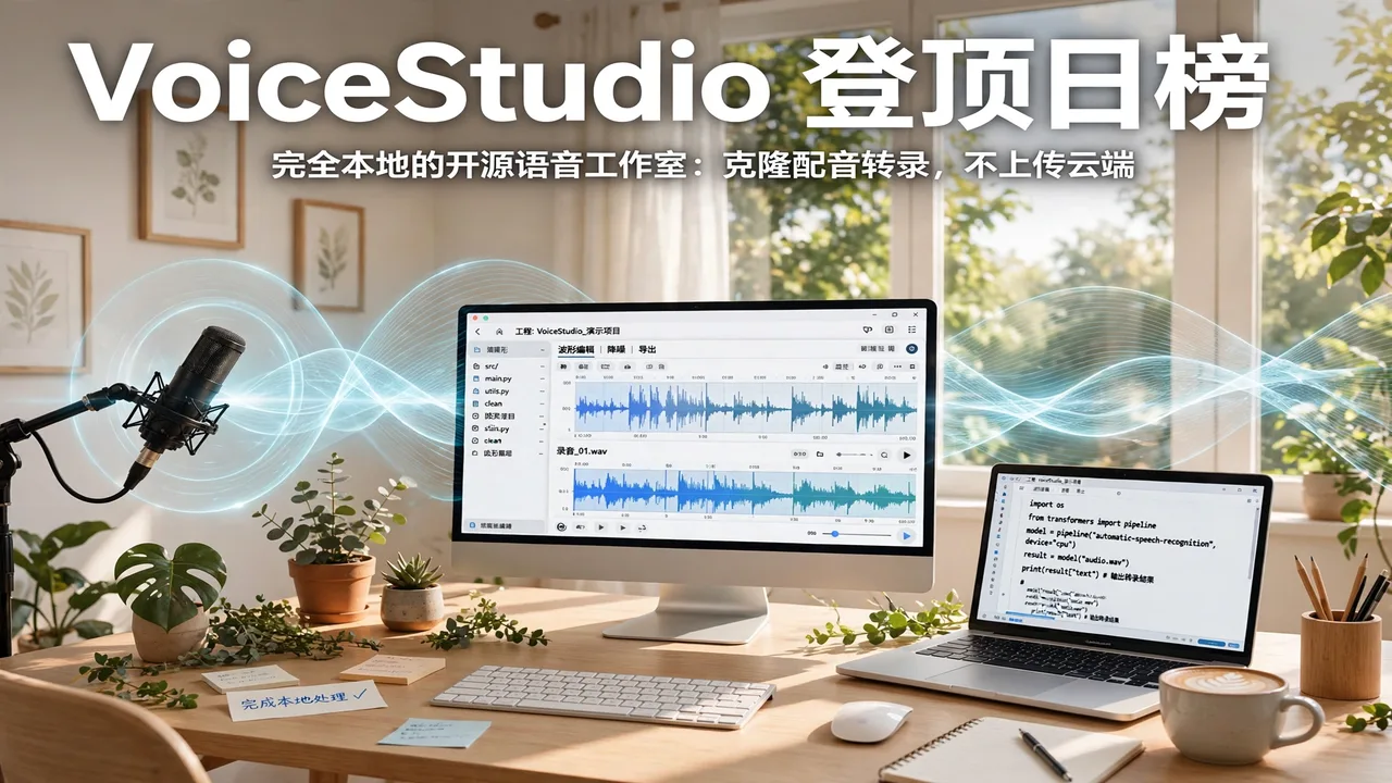 VoiceStudio 登顶 GitHub 日榜:完全本地的开源语音工作室