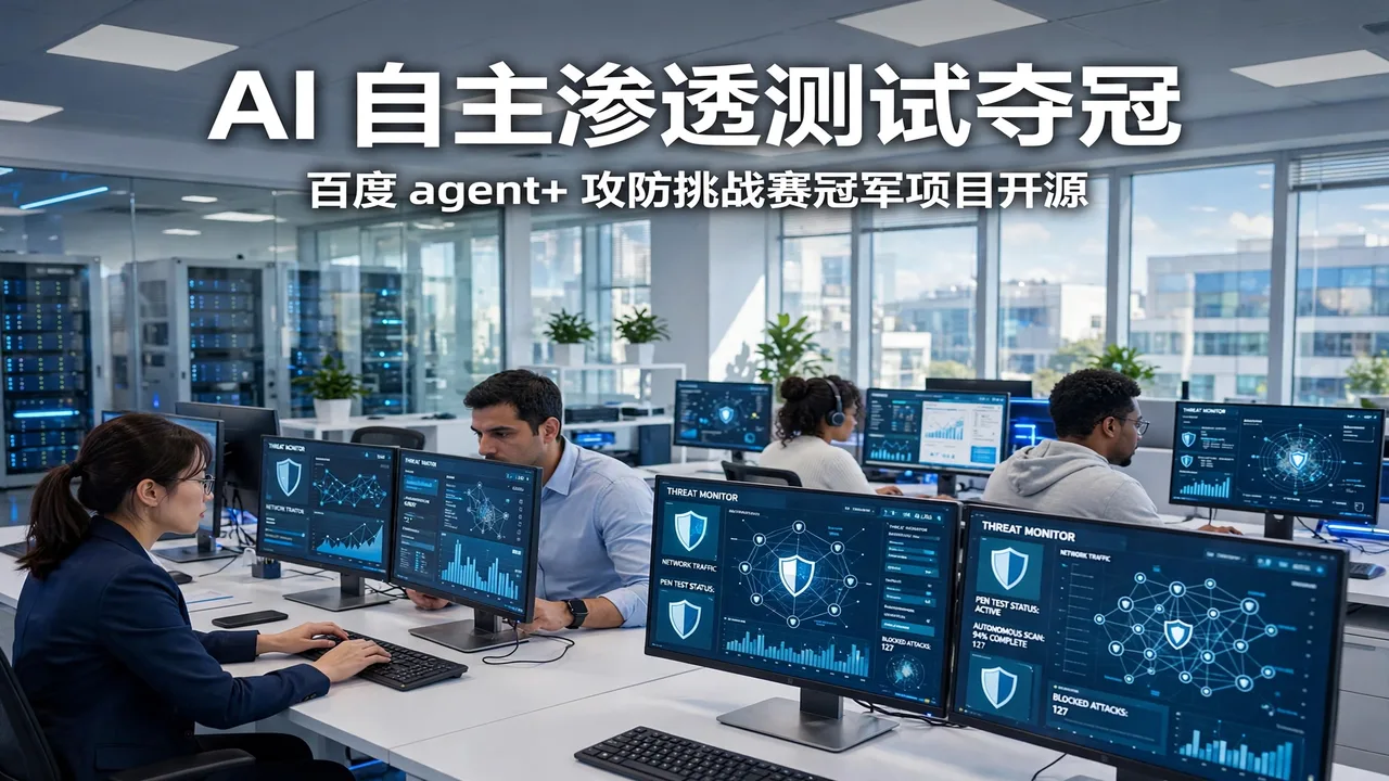 明亮的网络安全作战室,分析师查看威胁监控仪表盘
