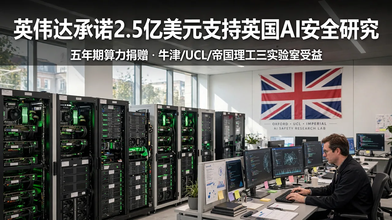 英伟达承诺 2.5 亿美元算力,支持英国 AI 安全研究