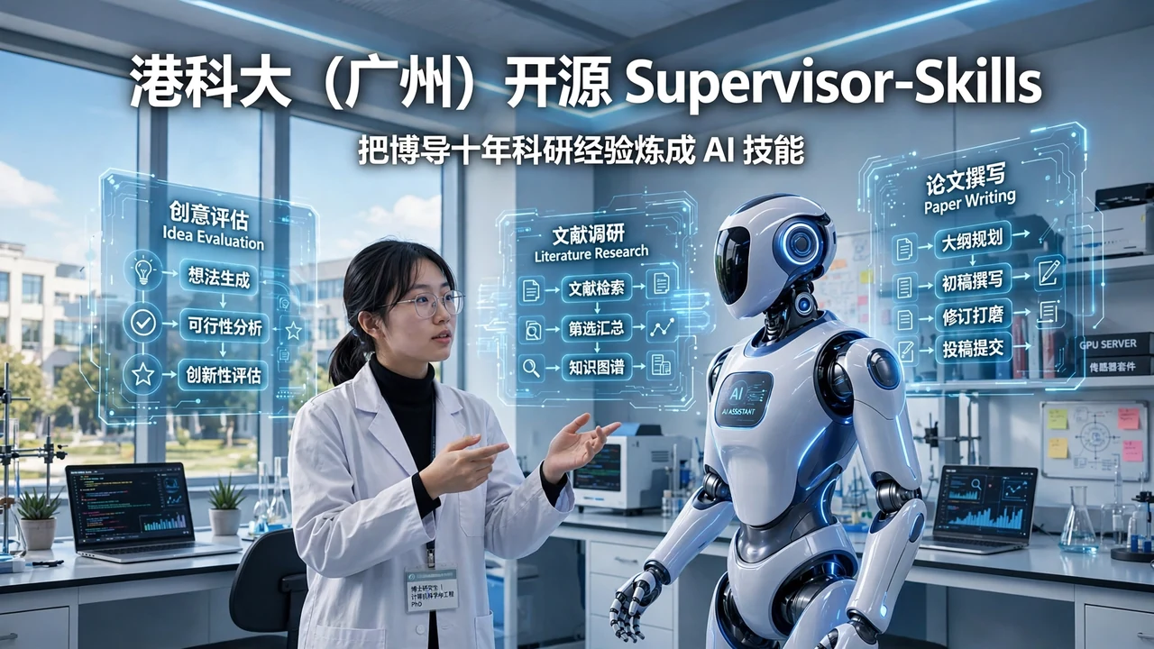港科大(广州)开源 Supervisor-Skills 登顶 GitHub 日榜:把博导十年科研经验炼成 AI 技能