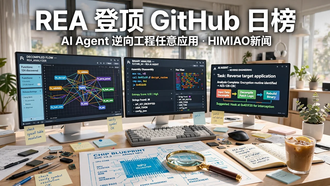 REA 登顶 GitHub 日榜:让 AI Agent 逆向工程任意应用,直达二进制