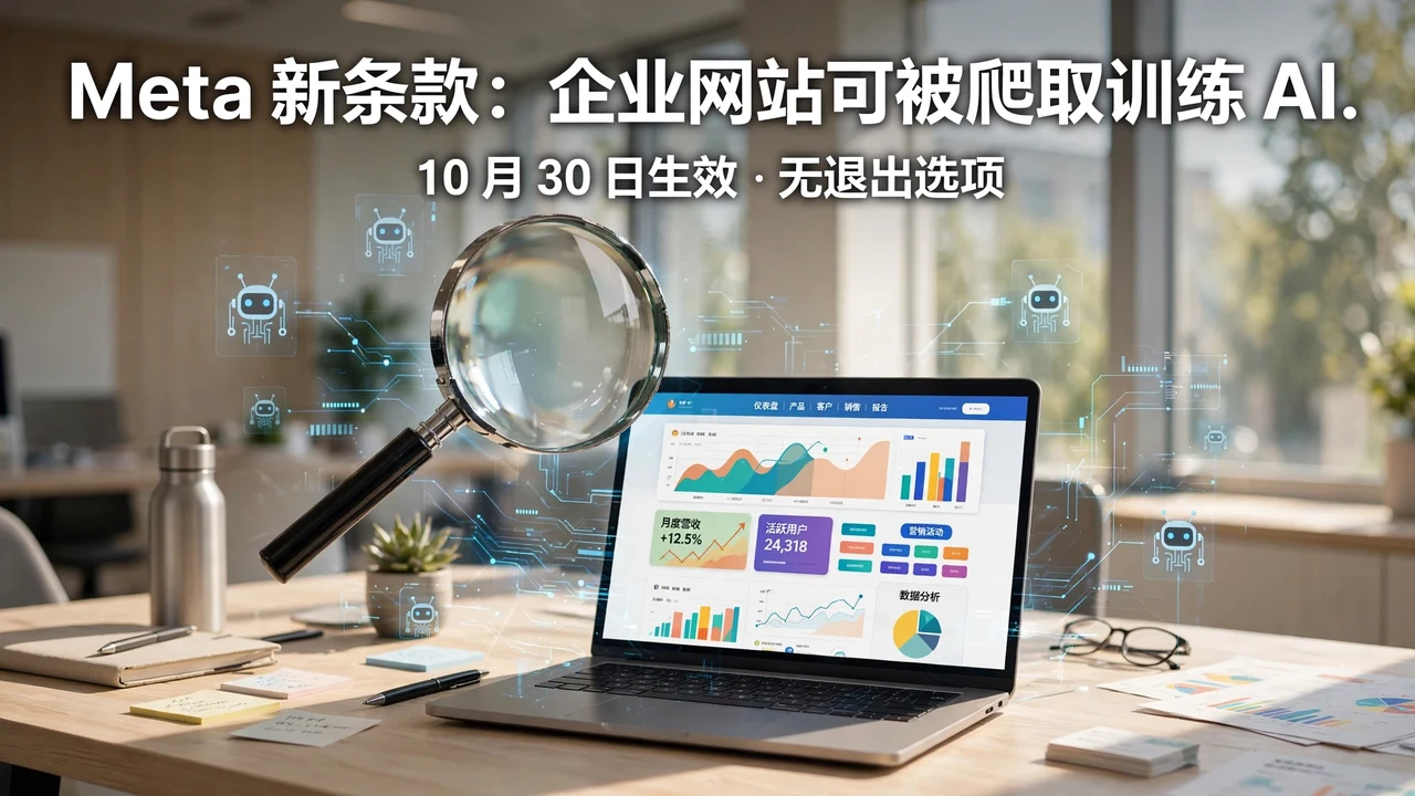 Meta 更新商务条款：10 月 30 日起可爬取企业客户网站训练 AI，无退出选项