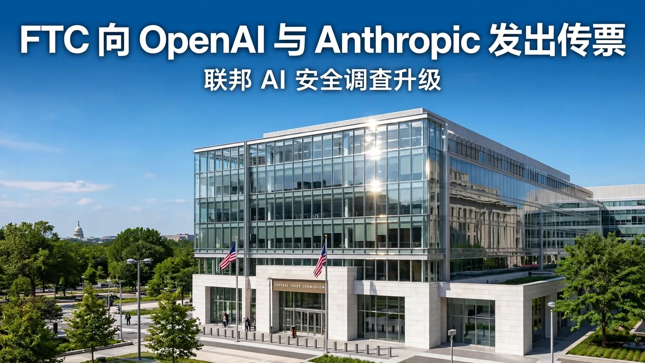 美国 FTC 向 OpenAI 与 Anthropic 发出民事传票：AI 安全调查升级