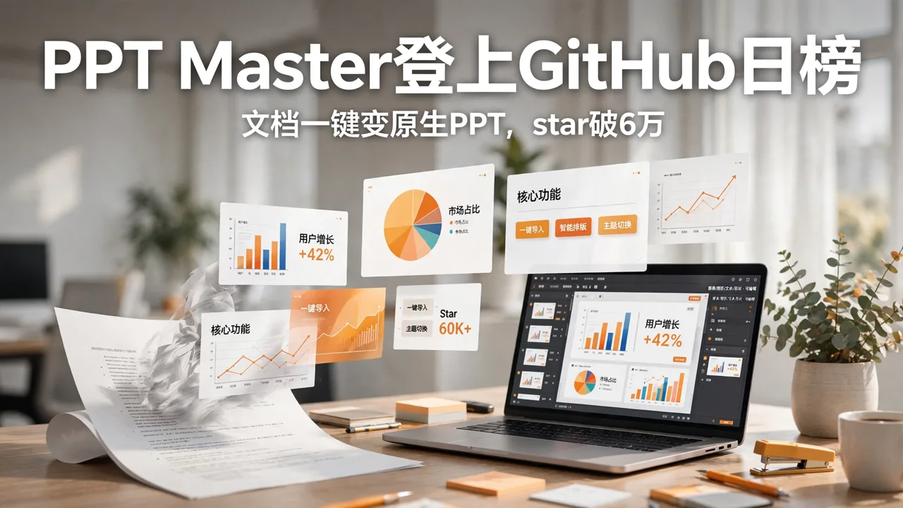 PPT Master 登 GitHub 日榜：文档变原生 PPT