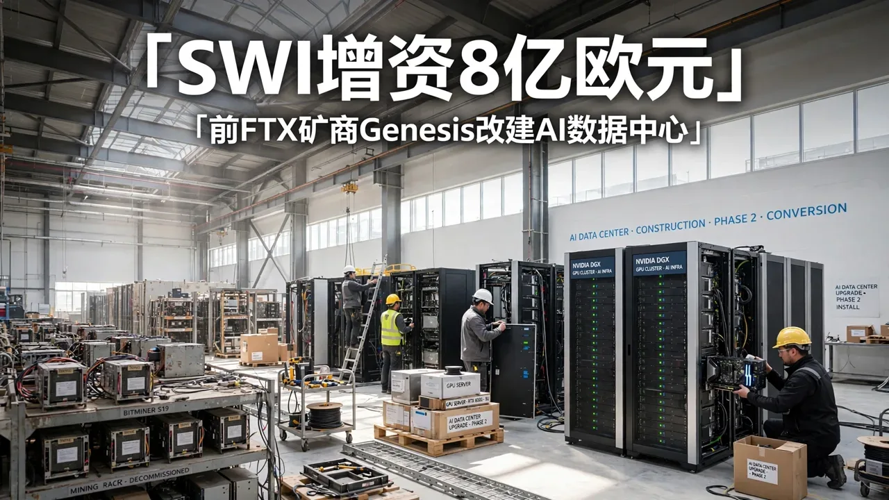 SWI 增资 8 亿欧元:前 FTX 矿商 Genesis 的美瑞场地改建 AI 数据中心