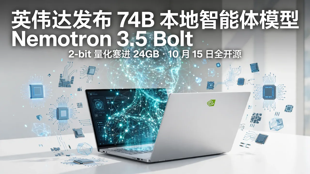 英伟达发布 Nemotron 3.5 Bolt 74B:塞进 24GB 的本地智能体模型