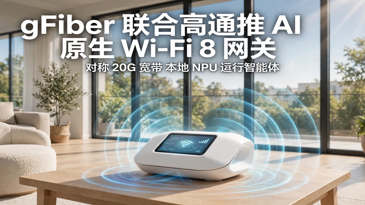 gFiber 联合高通、Gemtek 发布 AI 原生 Wi-Fi 8 网关:对称 20G、本地跑智能体