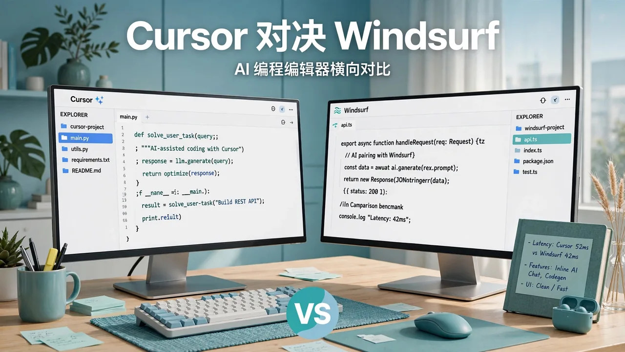 Cursor vs Windsurf：AI 编程编辑器对决