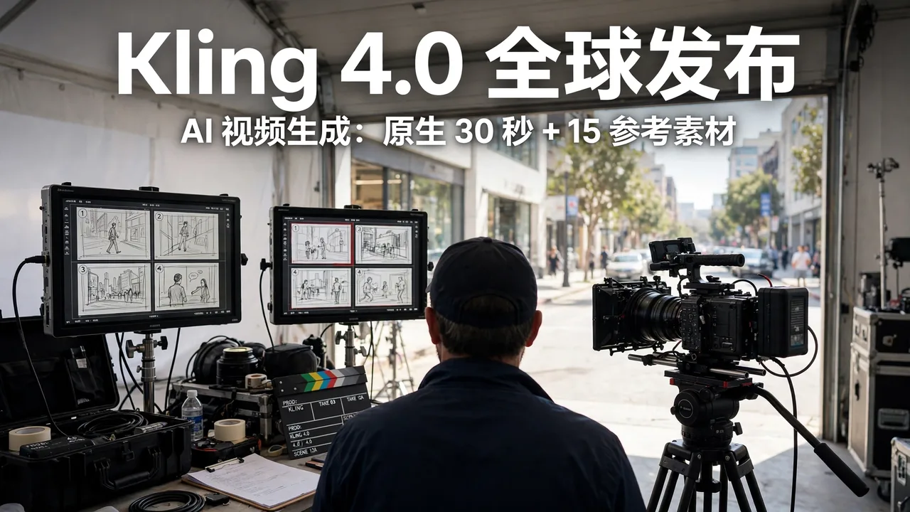 Kling 4.0 全球发布:原生 30 秒视频生成,支持 15 个参考素材