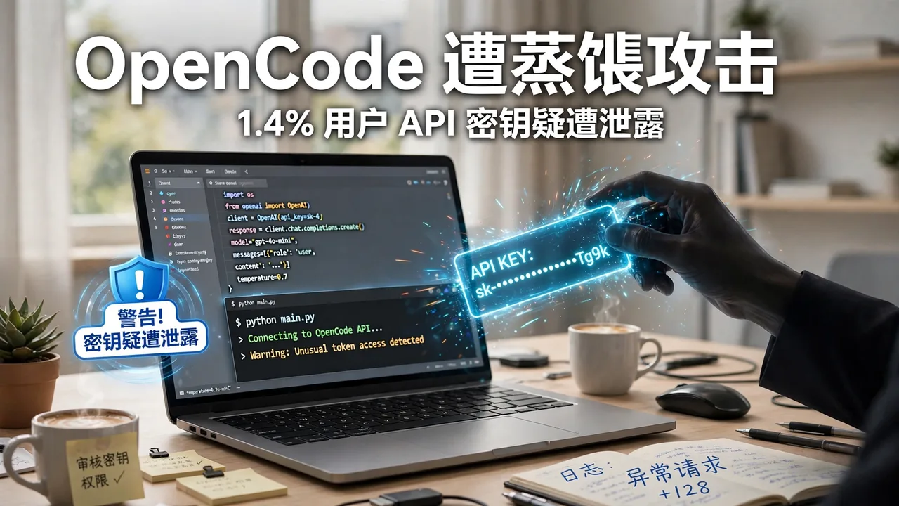 OpenCode 遭「蒸馏攻击」：约 1.4% 用户 API 密钥疑遭泄露