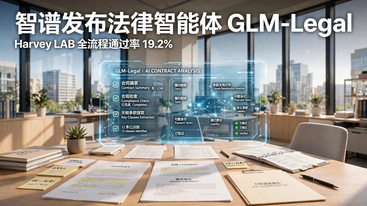 智谱发布法律智能体 GLM-Legal:Harvey LAB 全流程通过率 19.2%