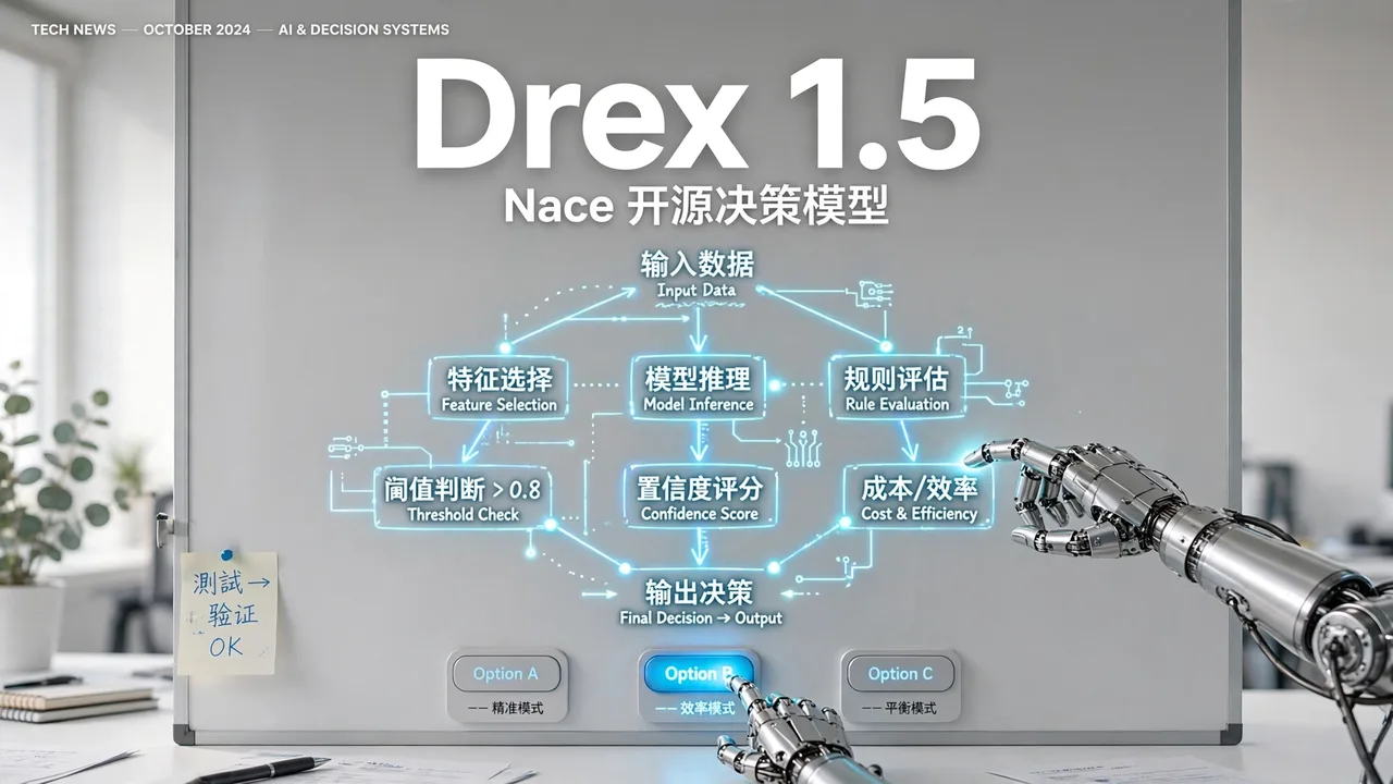 实测 Drex 1.5:9B 决策模型,选项打分不生成文本