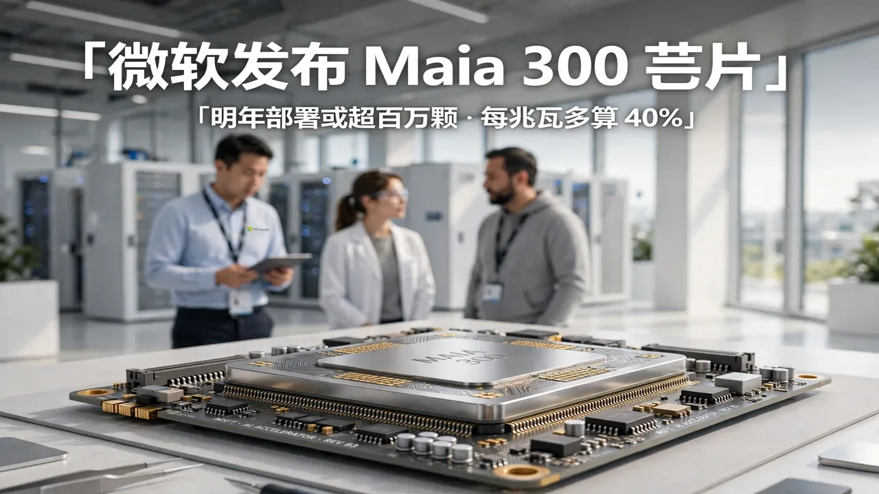 微软发布第三代自研 AI 芯片 Maia 300:明年部署或超百万颗