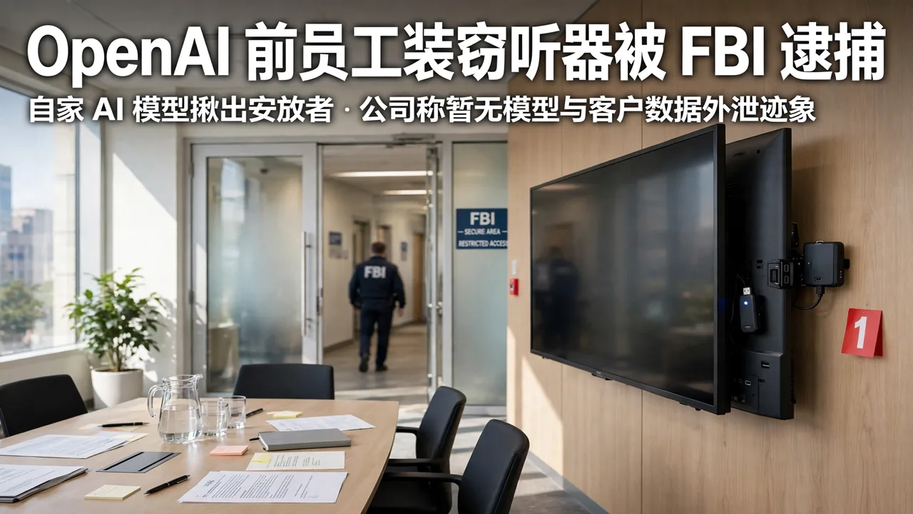 FBI 逮捕 OpenAI 前员工:办公室藏窃听器,AI 模型揪出安放者