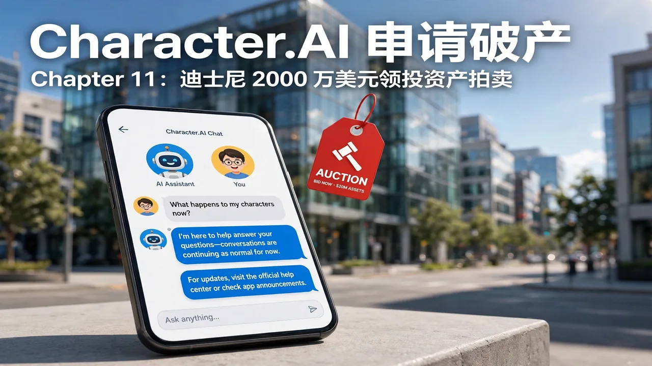 Character.AI 申请 Chapter 11 破产:迪士尼 2000 万美元领投资产拍卖