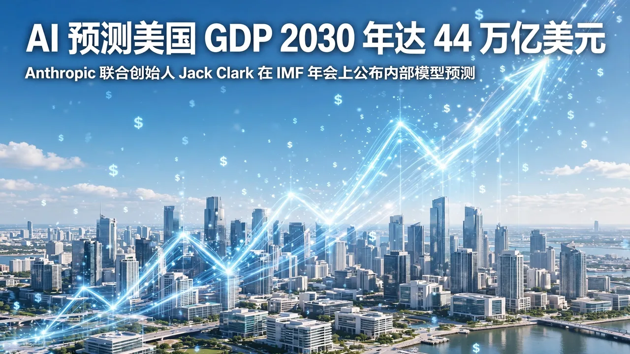 Anthropic 联合创始人：内部模型预测美国 GDP 2030 年可达 44 万亿美元