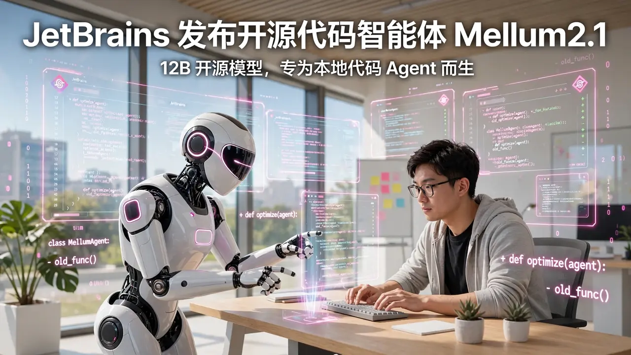JetBrains 发布开源代码智能体模型 Mellum2.1