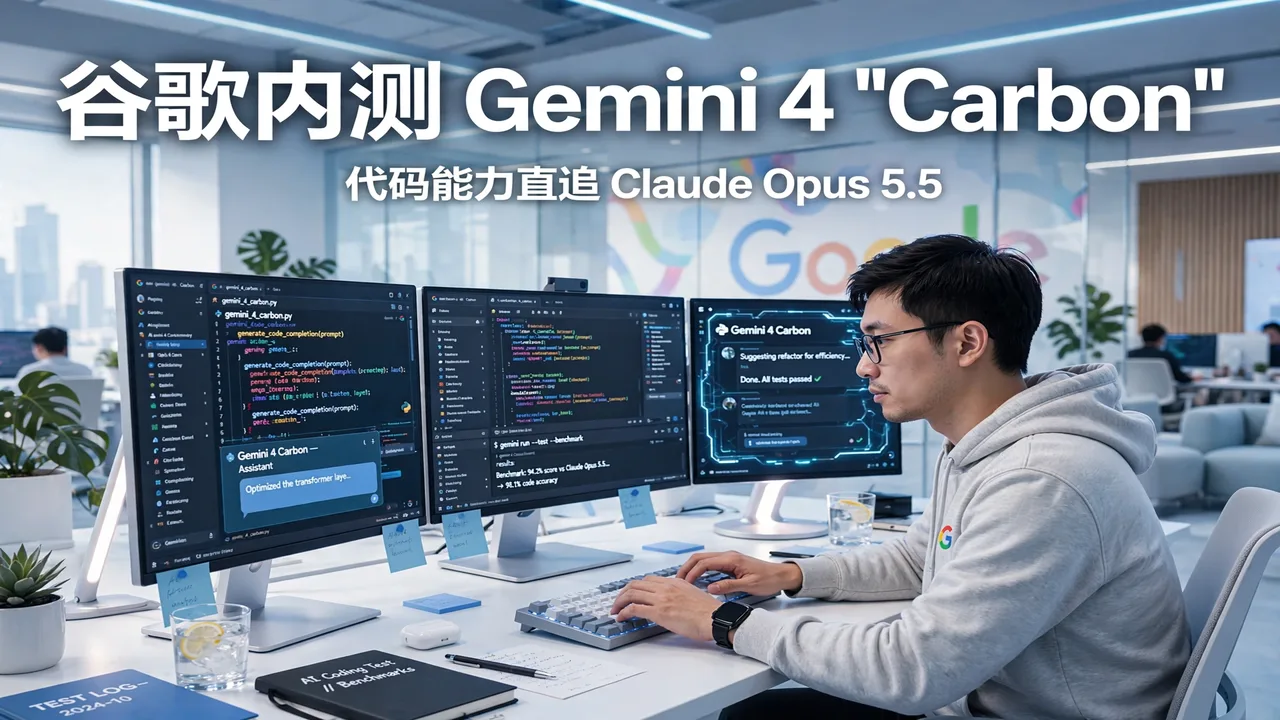 谷歌内测 Gemini 4「Carbon」:员工称代码能力直追 Claude Opus 5.5