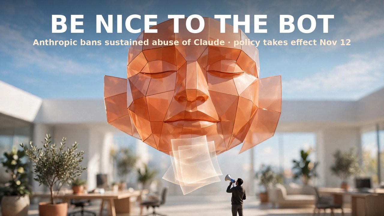 Anthropic's New Rule: Sustained, Needless Abuse of Claude Can Lead to Account Restrictions — Effective Nov 12